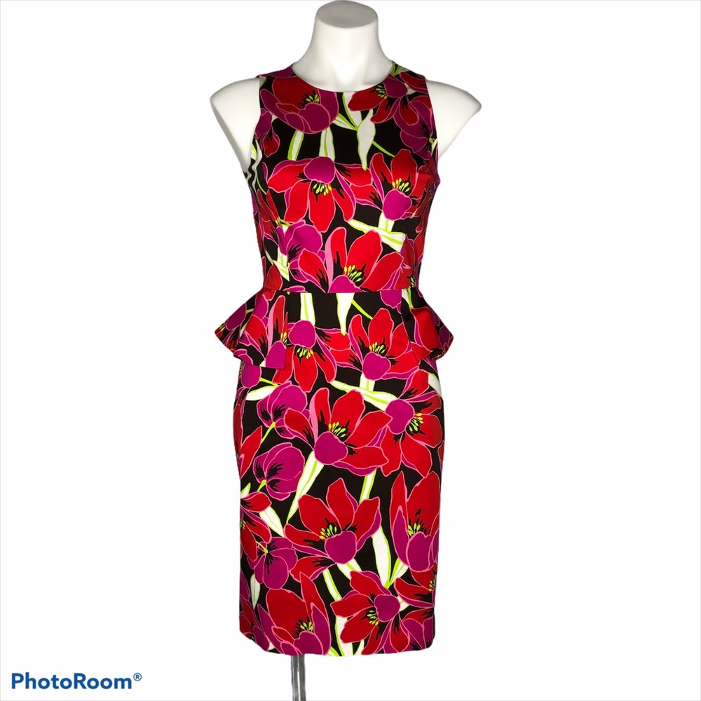 Kate Spade Tropical Floral Peplum Sheath Dress
